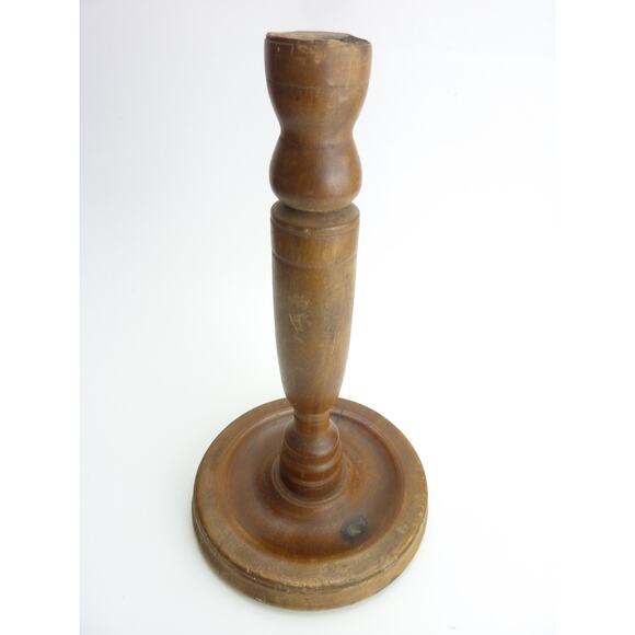 Vintage Mid Century Wood Turned Candle Holder 12 inch tall - Picture 1 of 5